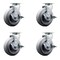 Service Caster 6 Inch Thermoplastic Rubber Swivel Caster Set with Roller Bearings and Brakes SCC-20S620-TPRRF-TLB-4 - alternate 1